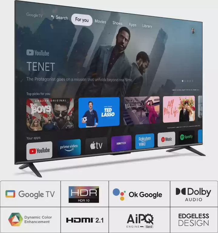 IFFALCON Television 65" IFF65U62 Google Smart 4K Hdr TV LED Powered by Tcl