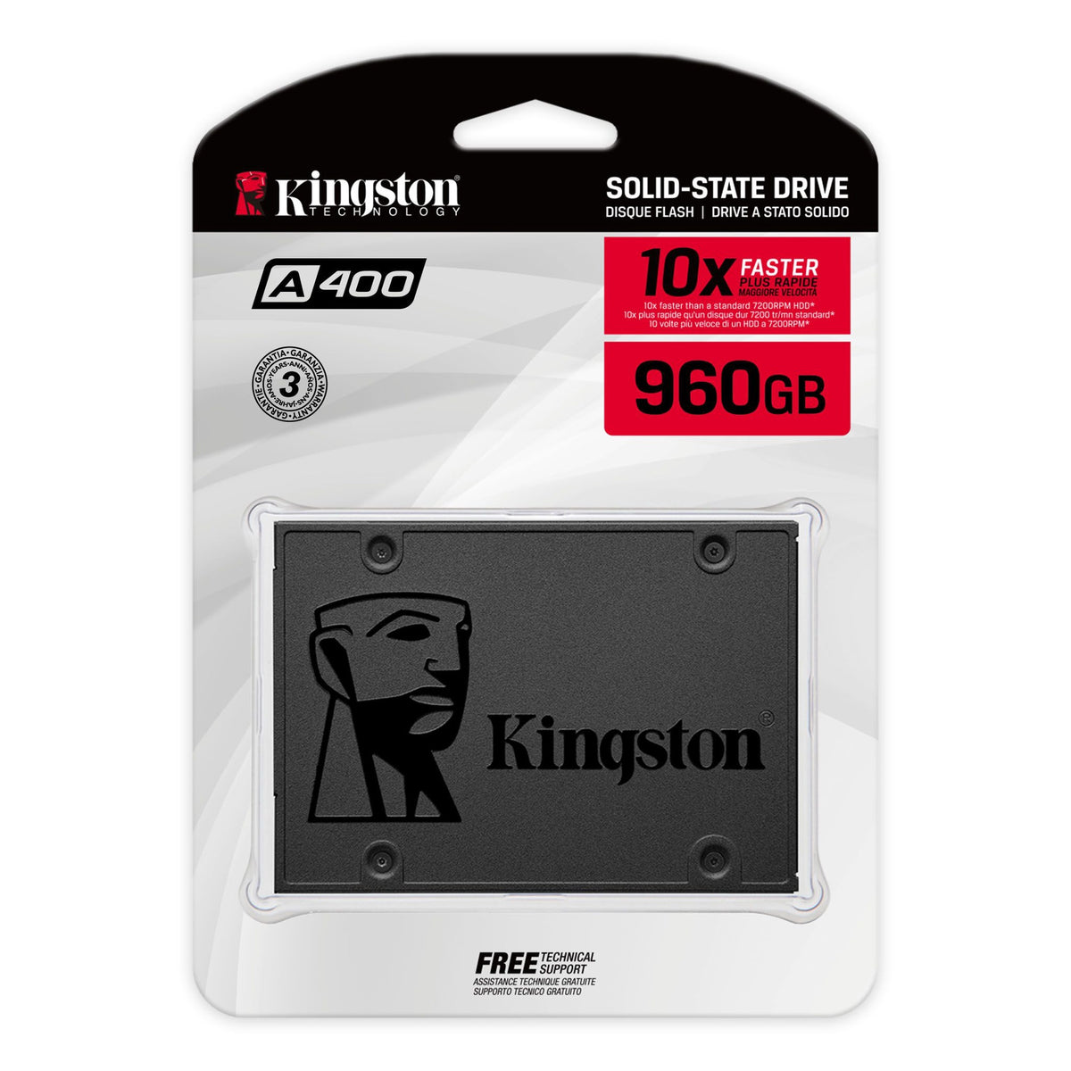KINGSTON Computer Hard Drive Ssd 960GB 2.5" A400 SA400S37/960G 10X SOLID-STATE Drive