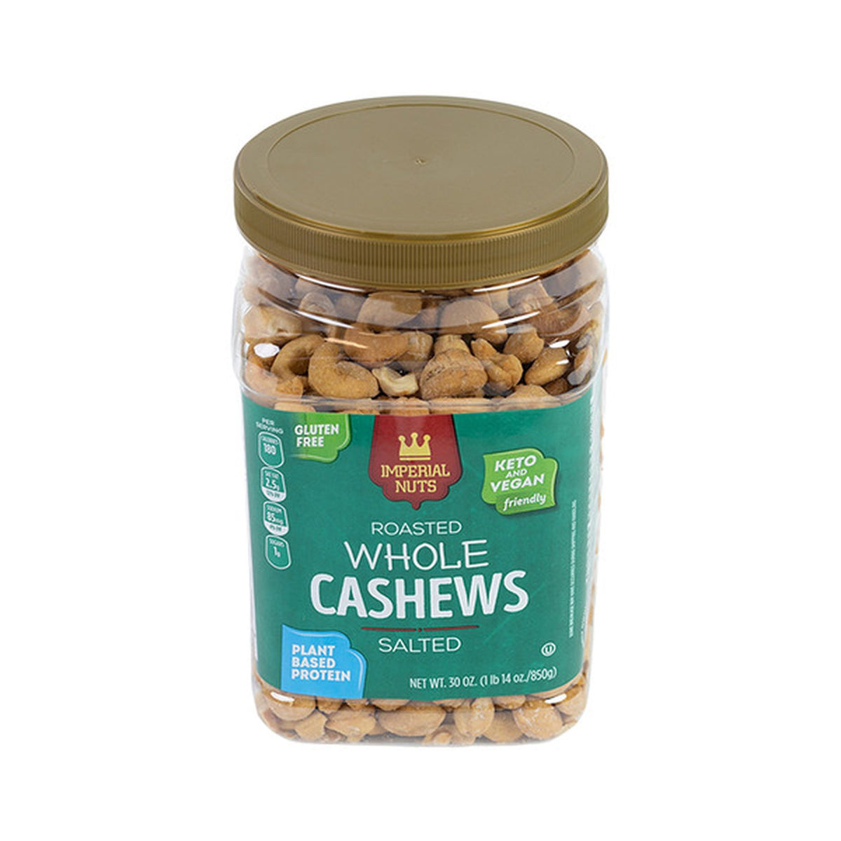 IMPERIAL Nuts Roasted Whole Cashews Salted 30OZ 850G