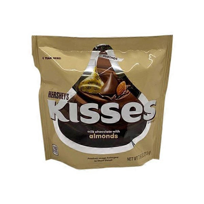 HERSHEY'S Kisses Milk Chocolate with Almonds 7.6OZ 215G