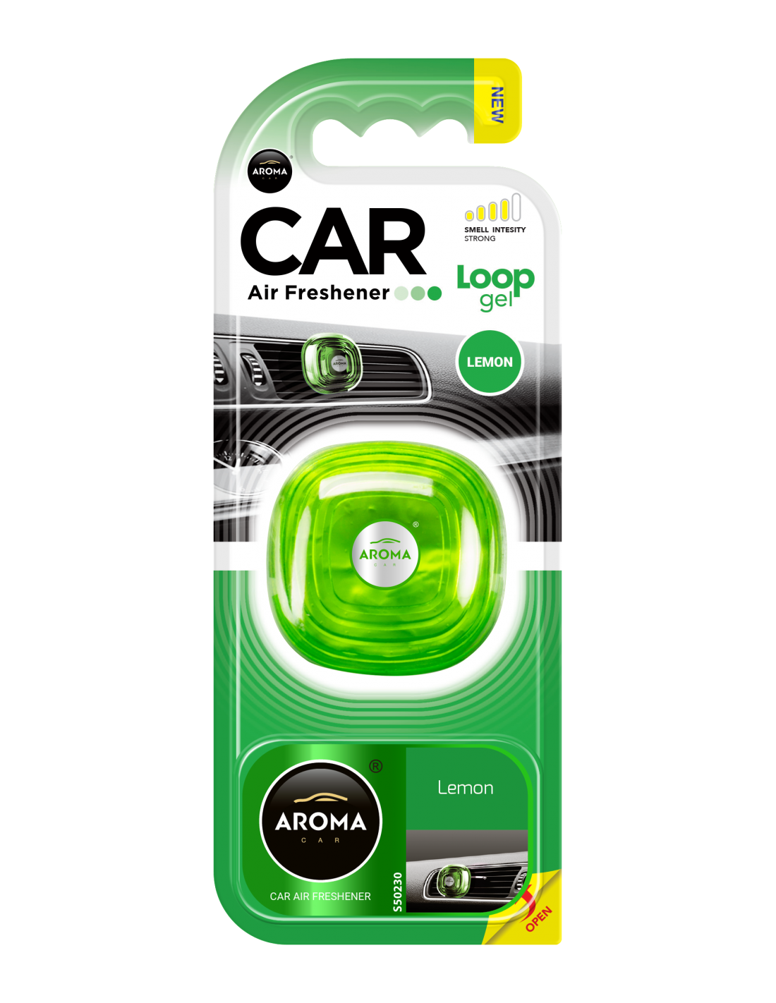 AROMA Car Air Freshener Loop Gel Lemon S50230