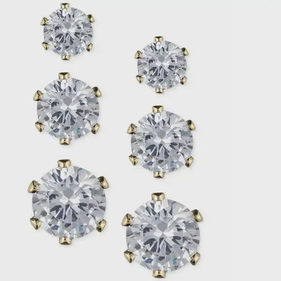 ANNE KLEIN Fashion Jewelry Earring Set PEARL/CZ
