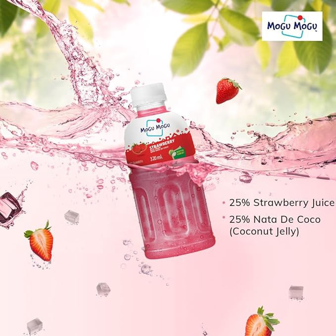 Mogu Mogu Strawberry Flavored Drink 10.82FL OZ 320ML