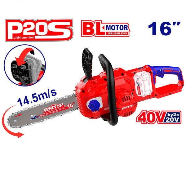 EMTOP Chainsaw Mini ELGA2085 20V LITHIUM-ION