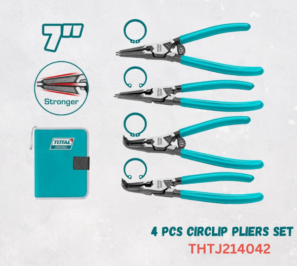 TOTAL Pliers Set 4PCS Circlip THTJ214042 7"