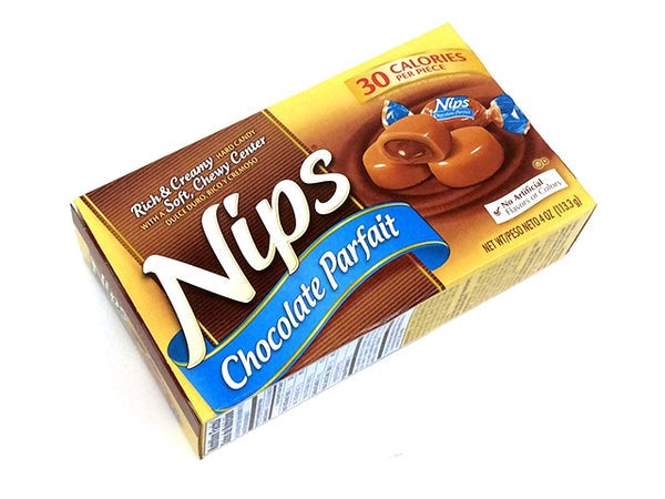 NIPS Chocolate Parfait Rich & Creamy Hard Candy with A Soft, Chewy Center 4OZ 113.3G