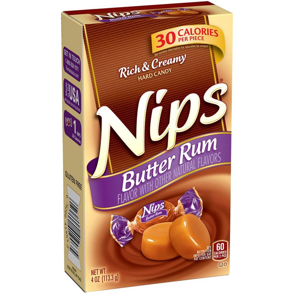 NIPS Butter Rum Flavor with Other Natural Flavors Rich & Creamy Hard Candy 4OZ 113.3G