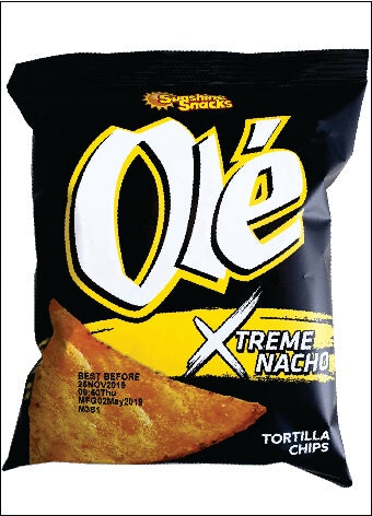 SUNSHINE SNACKS Ole Xtreme Nacho Tortilla Chips 43G 1.5OZ