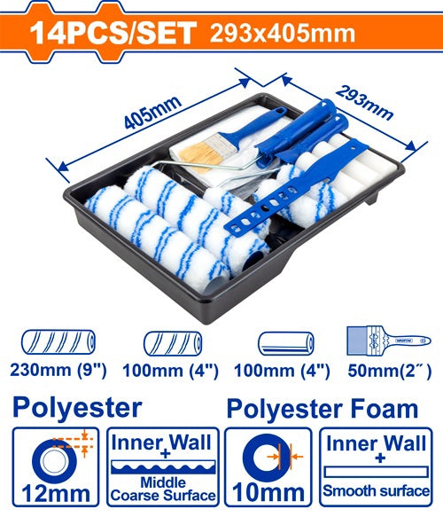 WADFOW Roller Brush 14IN1 Kit WCB3H13 with Tray