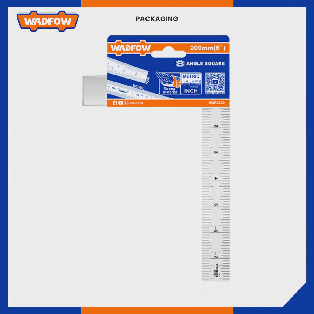 WADFOW Square Angle Ruler WSR2920 8"