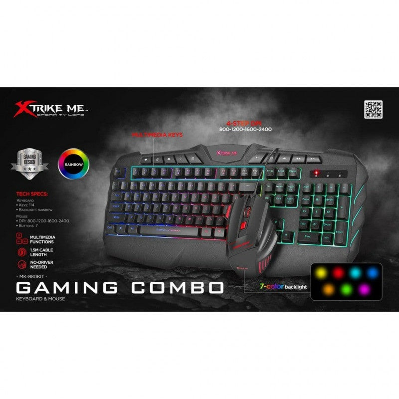 Computer Keyboard & Mouse Combo Xtrike Me MK-880KIT Gaming