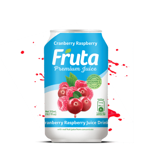FRUTA Premium Juice Cranberry Raspberry Can 10.7FL OZ 315ML