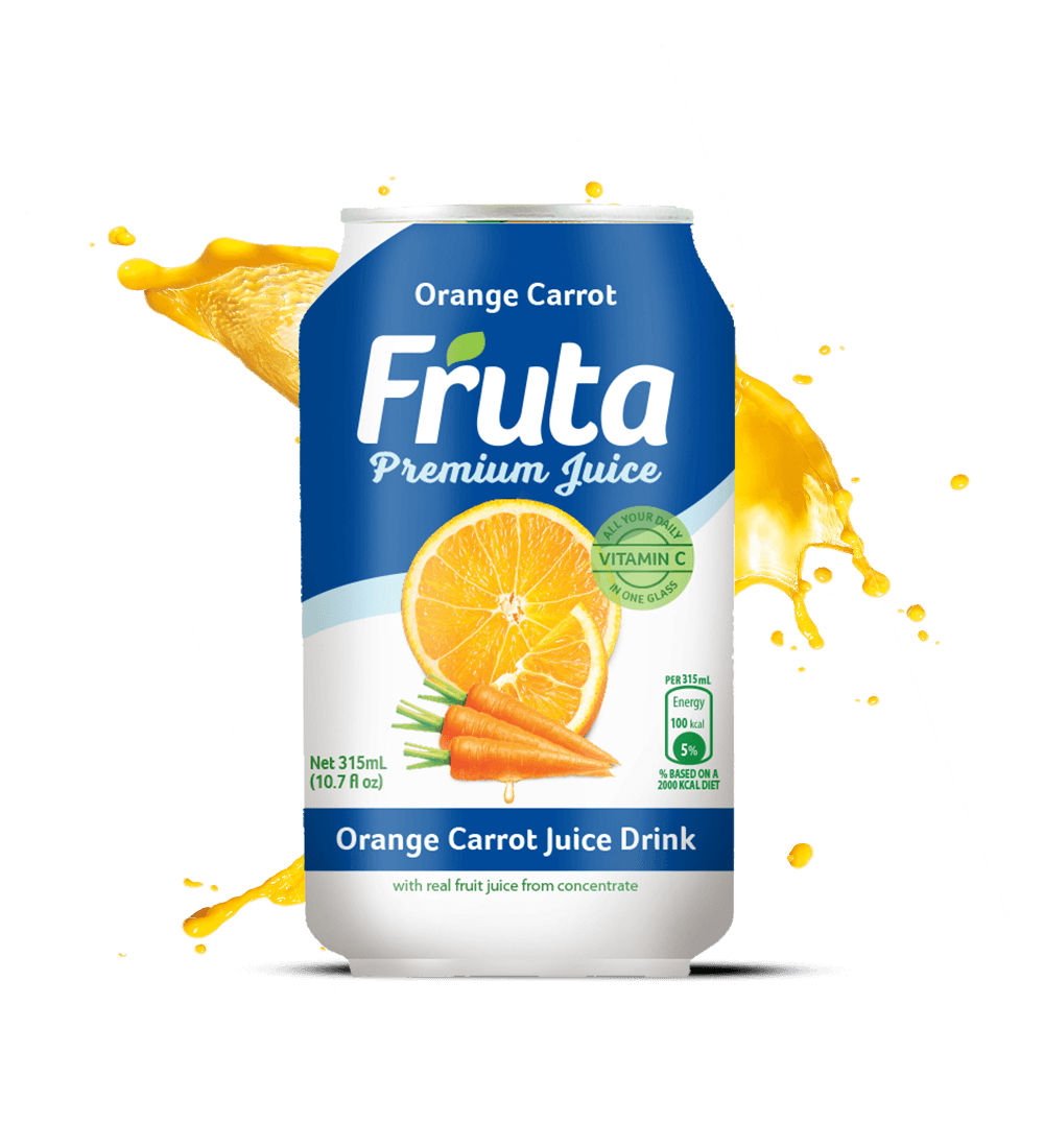 FRUTA Premium Juice Orange Carrot Can 10.7FL OZ 315ML