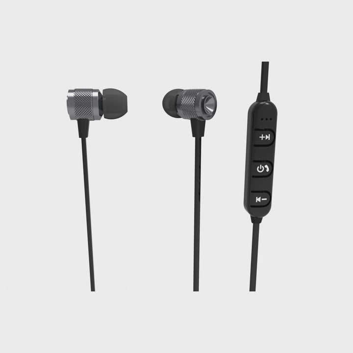 SHARPER IMAGE Earpiece SBT534GM Titanium Black Magnetized Wireless Earbuds