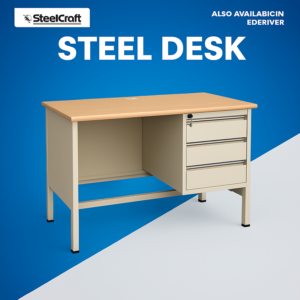 STEELCRAFT Office Desk Metal 48"X 24" 3 Drawer SC-D23