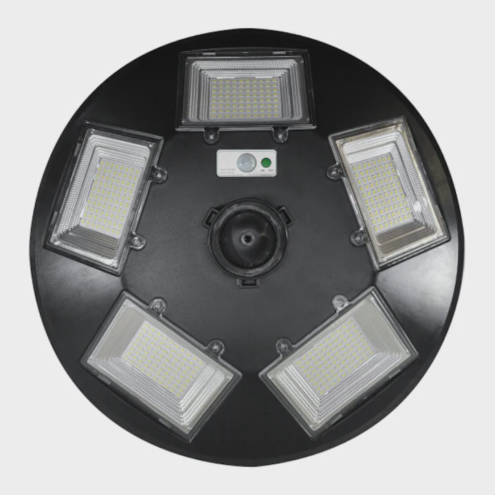 JORTAN Lamp LED Solar Ufo 300W JT-TY-300W + Wall Pole Curve Street 5-WAY BUILT-IN Panel