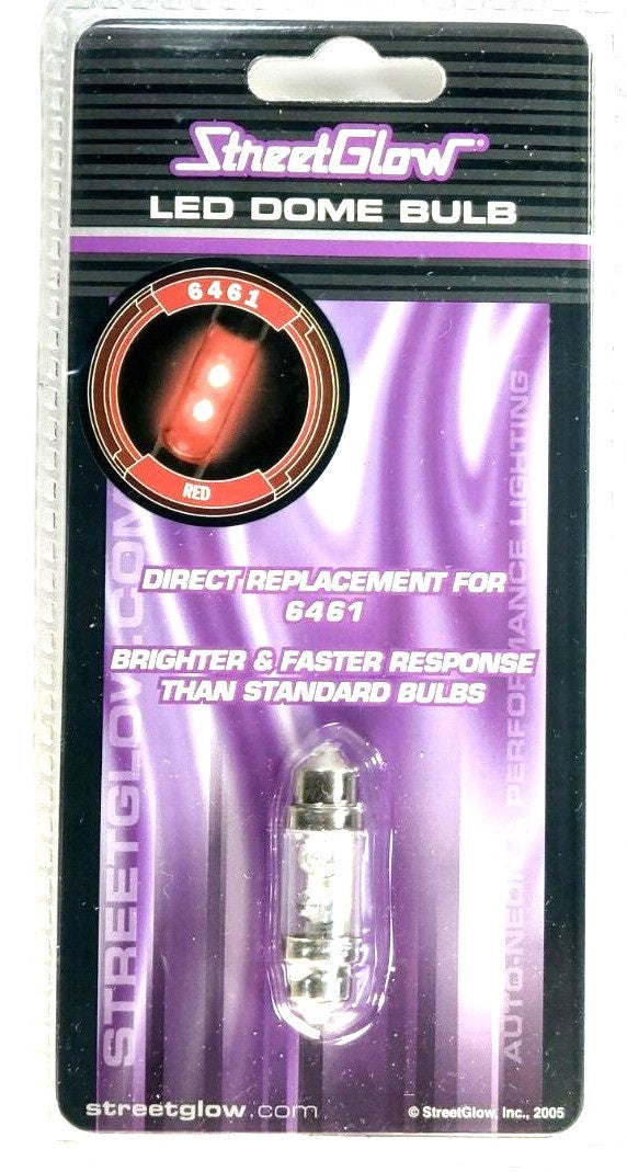 STREETGLOW Car Bulb LED Dome SGL6461RD Red