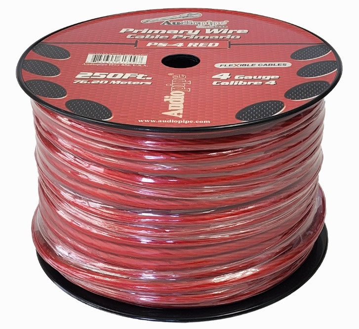 AUDIO PIPE Power Cable Car 4G PS-4-250 Red Sold Per Roll of 250FT