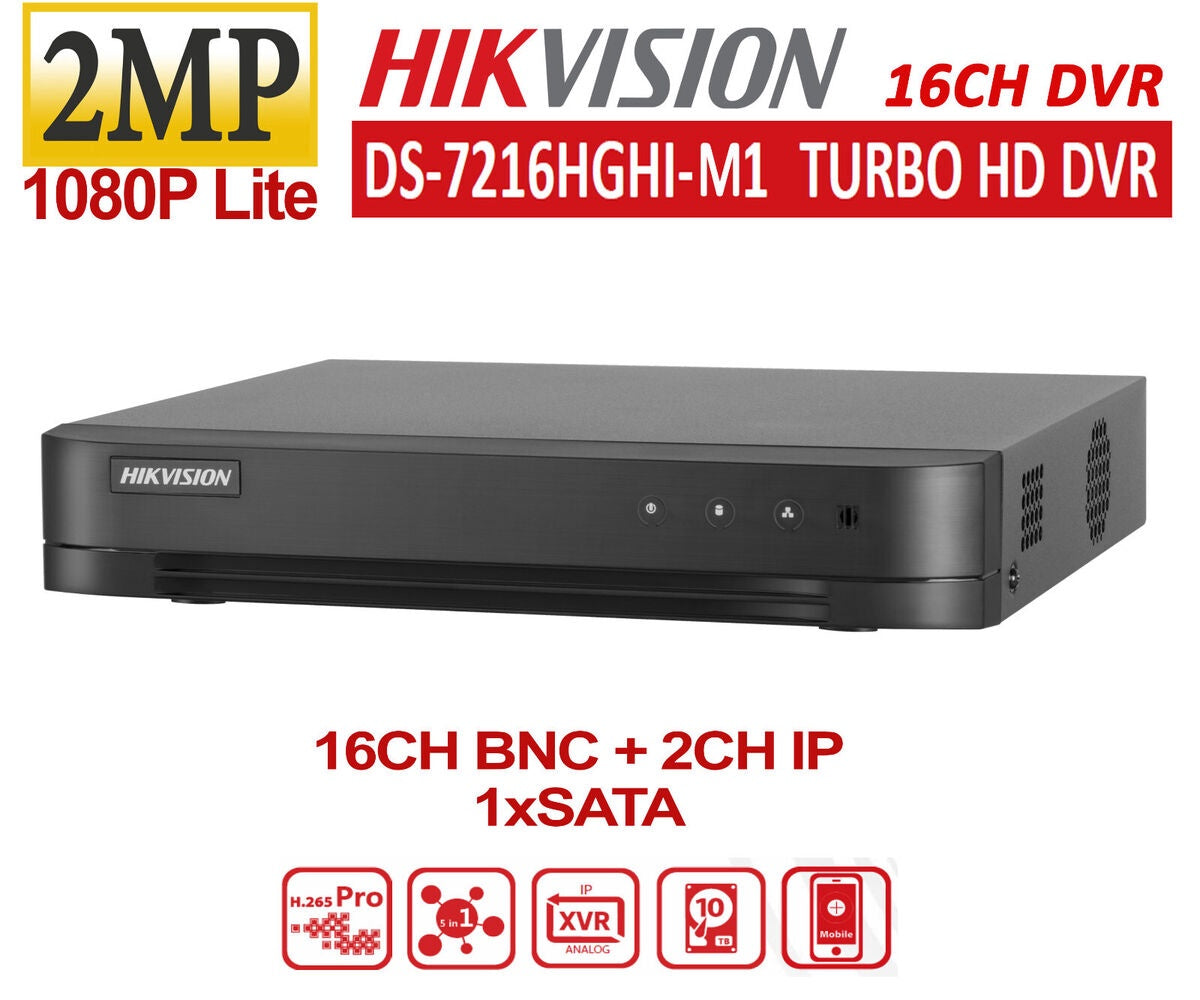 HIKVISION Security Dvr Turbo HD 7200 Series DS-7216HGHI-M1 16-PORT Dvr / 18-CH Ip