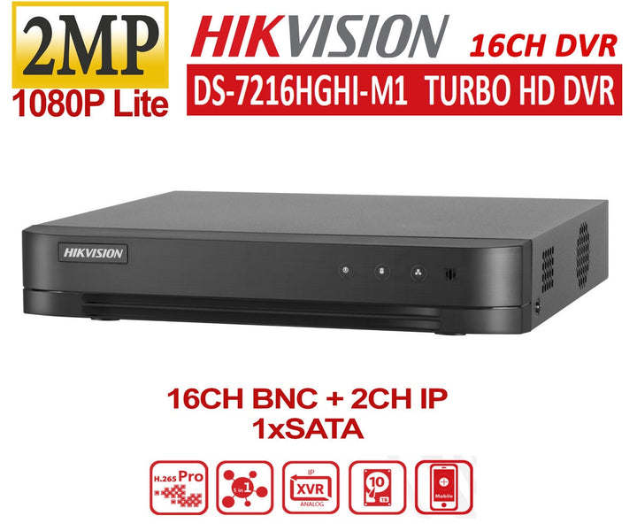 HIKVISION Security Dvr Turbo HD 7200 Series DS-7216HGHI-M1 16-PORT Dvr / 18-CH Ip