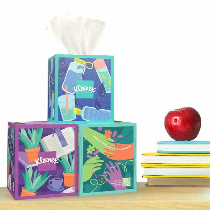 KLEENEX Facial Tissue Cube Box 80