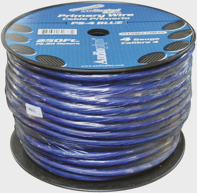 AUDIO PIPE Power Cable Car 4G PS-4-250 Blu Sold Per Roll of 250FT