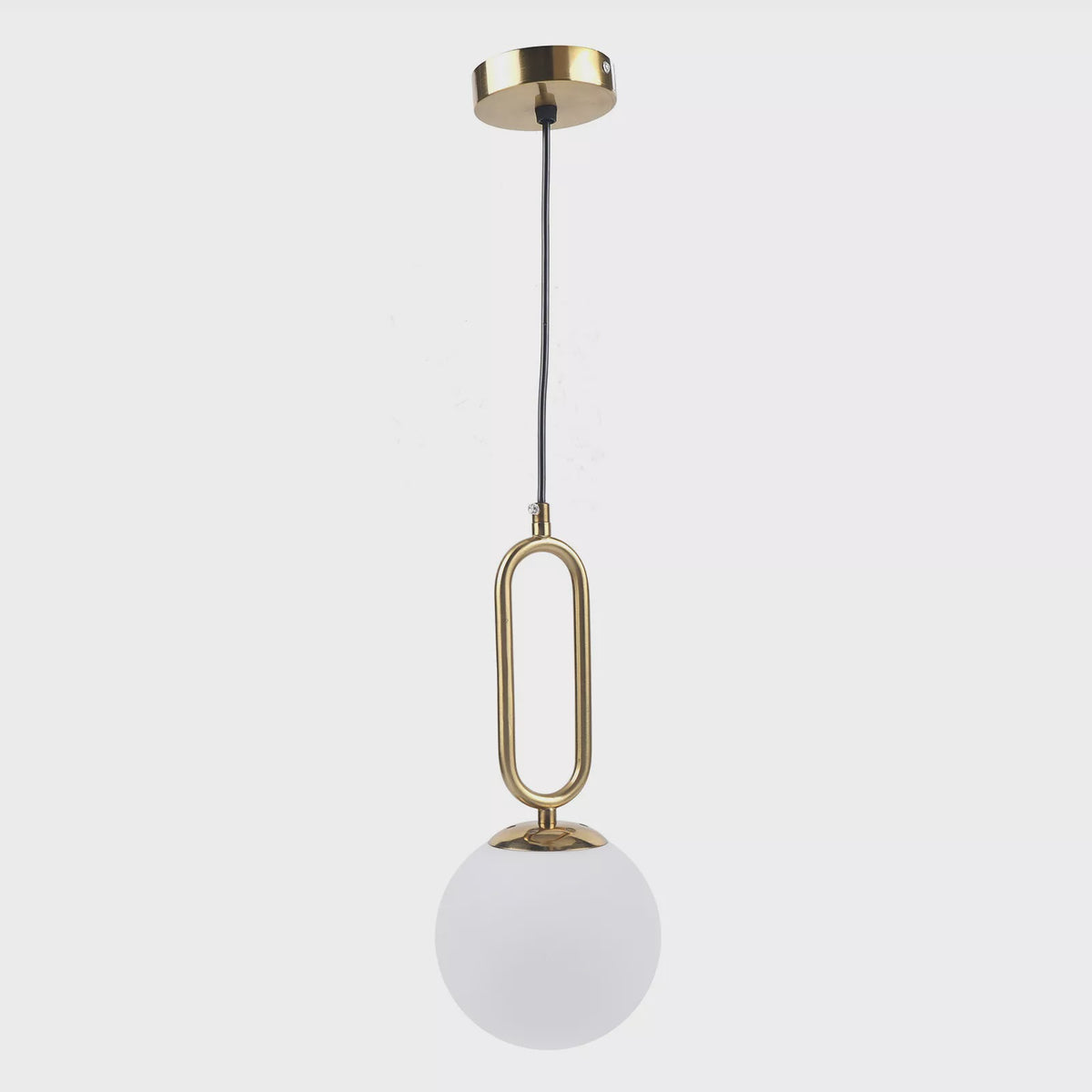 Light Fixture Pendant 1-BULB 7.8" Spherical Glass Frosted White LED