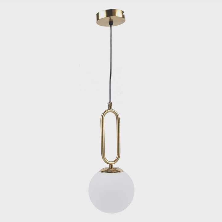Light Fixture Pendant 1-BULB 7.8" Spherical Glass Frosted White LED