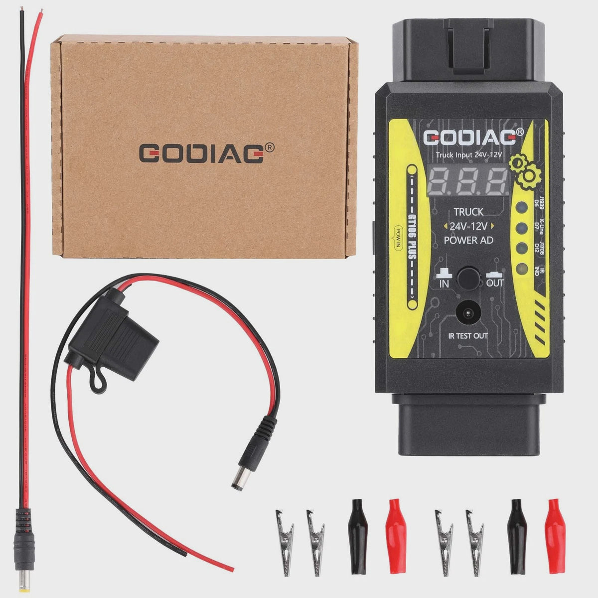 GODIAG Obd Adapter 24V to 12V GT106 Plus for Trucks