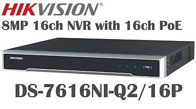 HIKVISION Security Nvr DS-7600 Series DS-7616NI-Q2/16P 16-CHANNEL Ip with Poe Switch Embedded