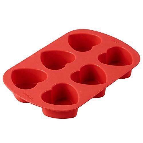 WILTON Baking Silicone Mold Heart 6 Cavity 2105-4824