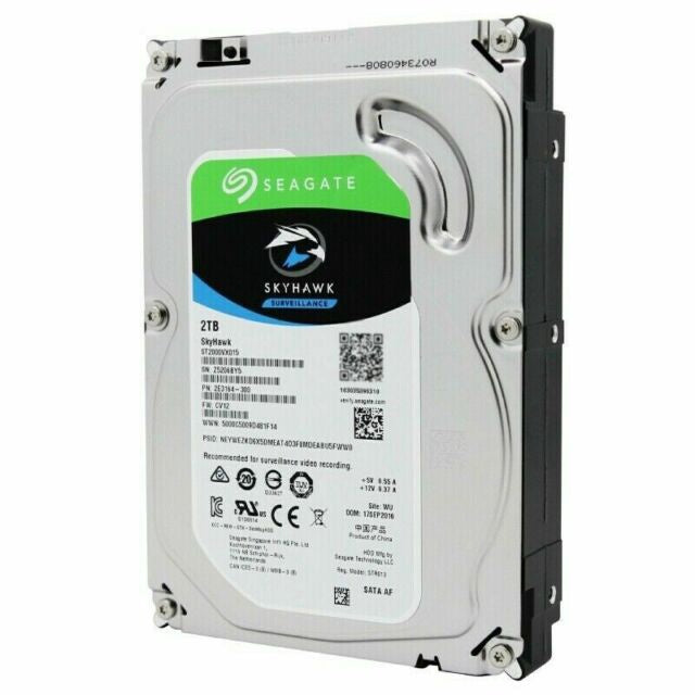 SEAGATE Computer Hard Drive Sata 2TB Skyhawk Surveillance ST2000VX