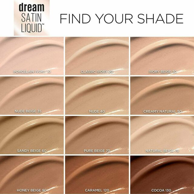 MAYBELLINE NEW YORK Makeup Foundation Dream Satin Liquid / 70 Pure Beige / 70 Pure Beige / 70 Pure Beige