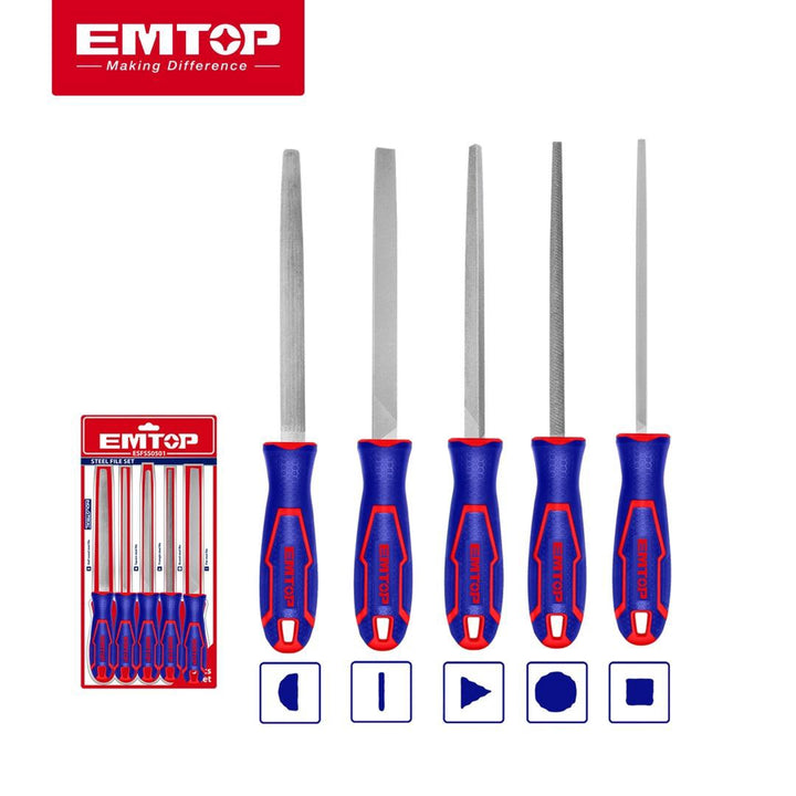 EMTOP File Set 5PCS ESFSS0501 8" Steel