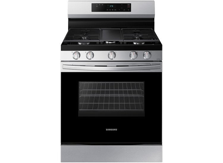 SAMSUNG Stove 5 Burner NX60A6111SS Stainless Steel with PLATE-GRIDDLE