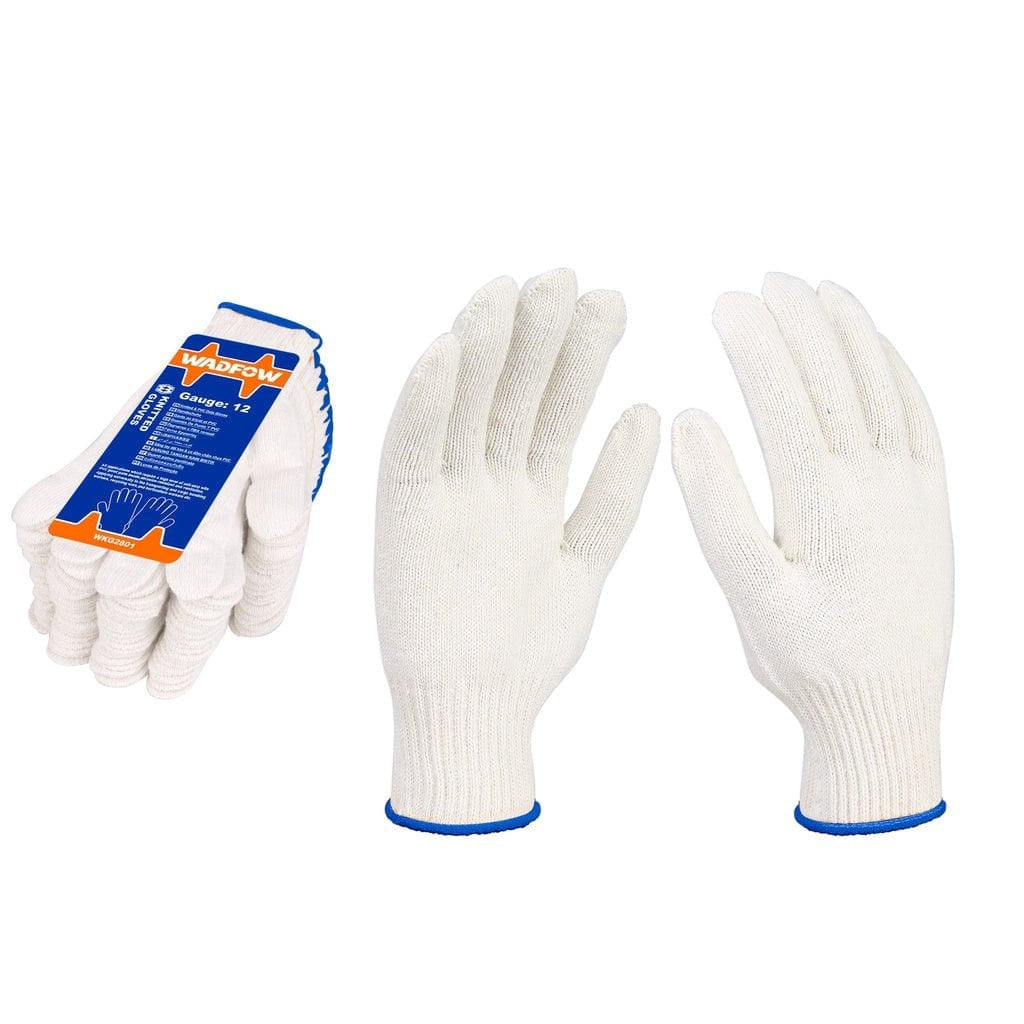 WADFOW Gloves Workers Knitted White Cotton WKG2801 Xl 10G Sold Per Pack of 12 Pair