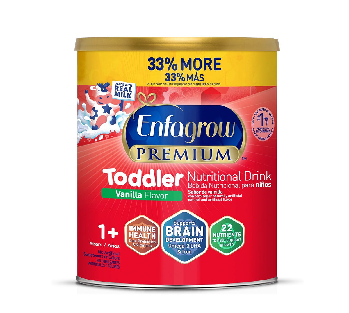 MEAD JOHNSON NUTRITION Enfagrow Premium Toddler Vanilla Flavor 1+ Years 32OZ 907G