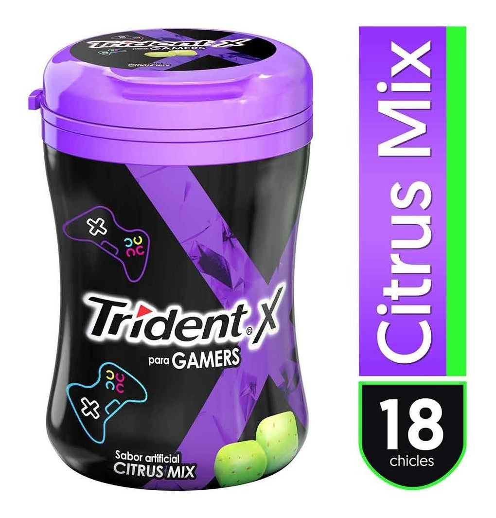 TRIDENT X- Gamers Citrus Mix Flavor Gum Sugar Free 18-PIECES