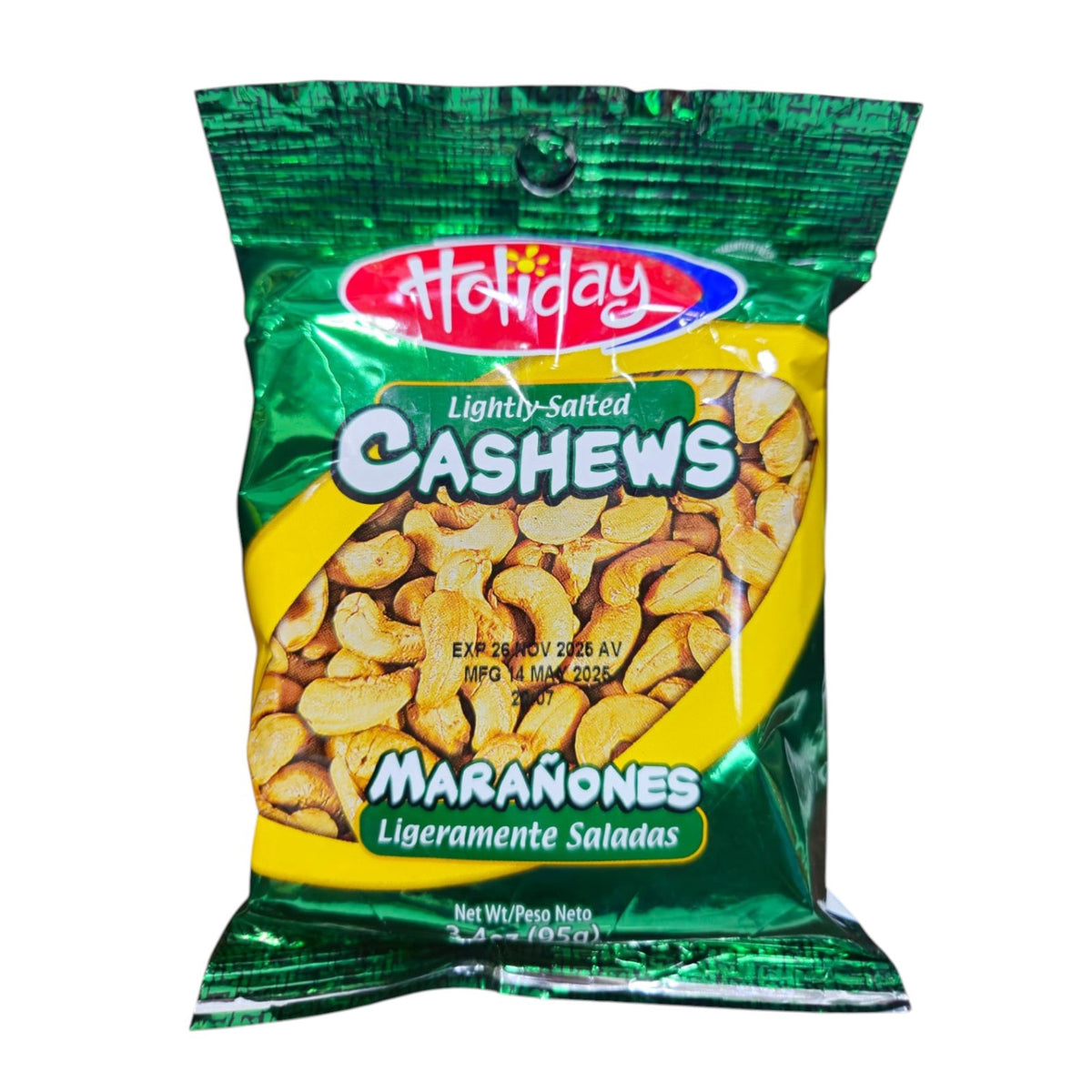 HOLIDAY Cashews Lightly Salted Nuts 95G 3.4OZ