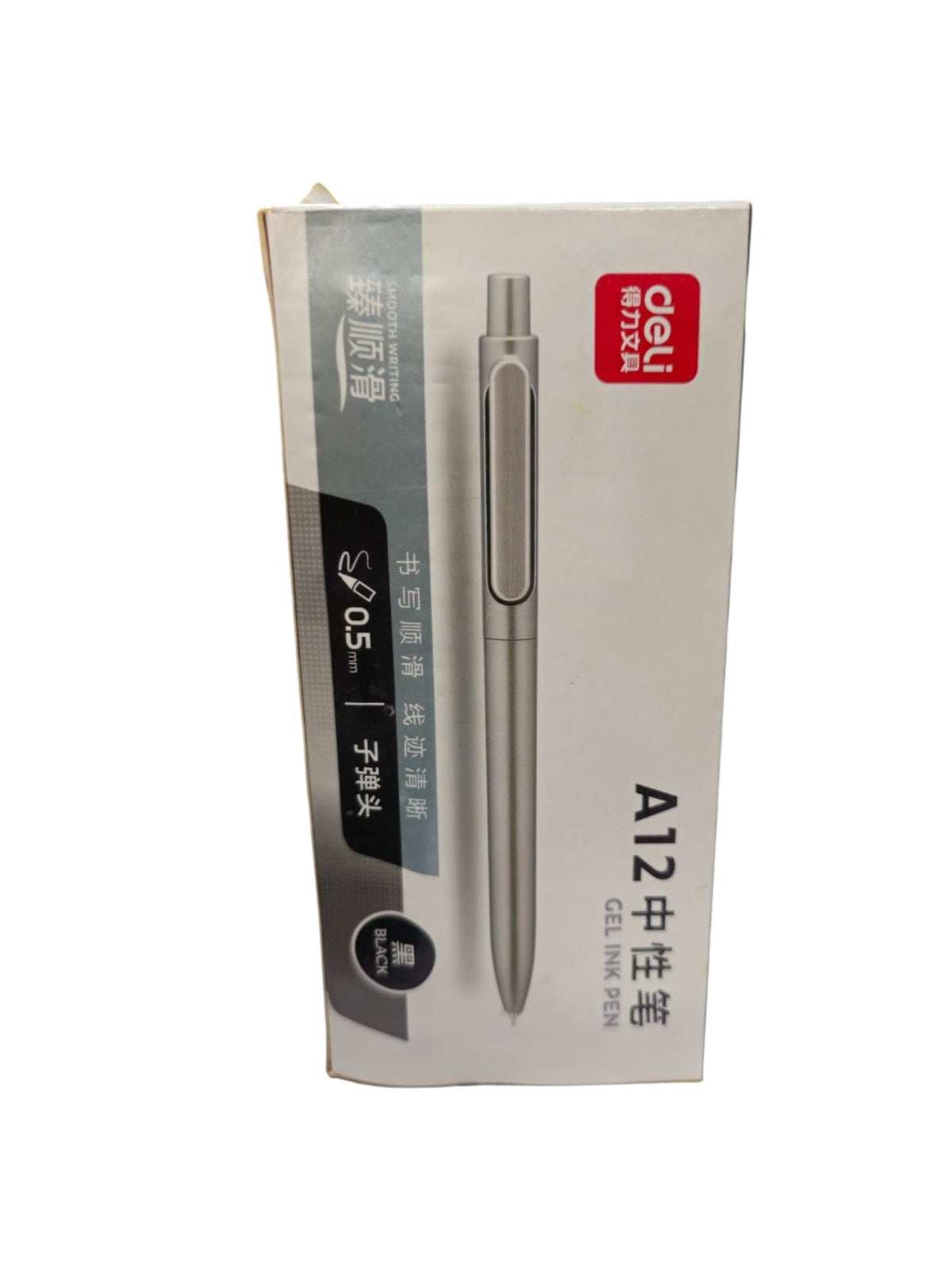 DELI Stationery Pen A12 Roller 0.5MM Gel Black 12PCS Box