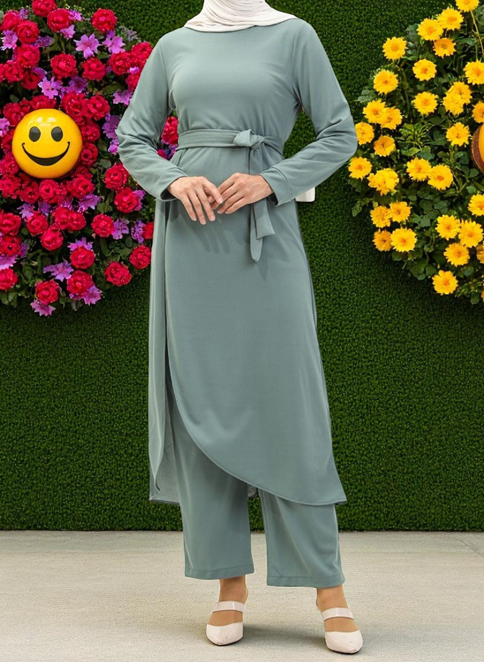 Pants Suit Mauve / Black / Mint