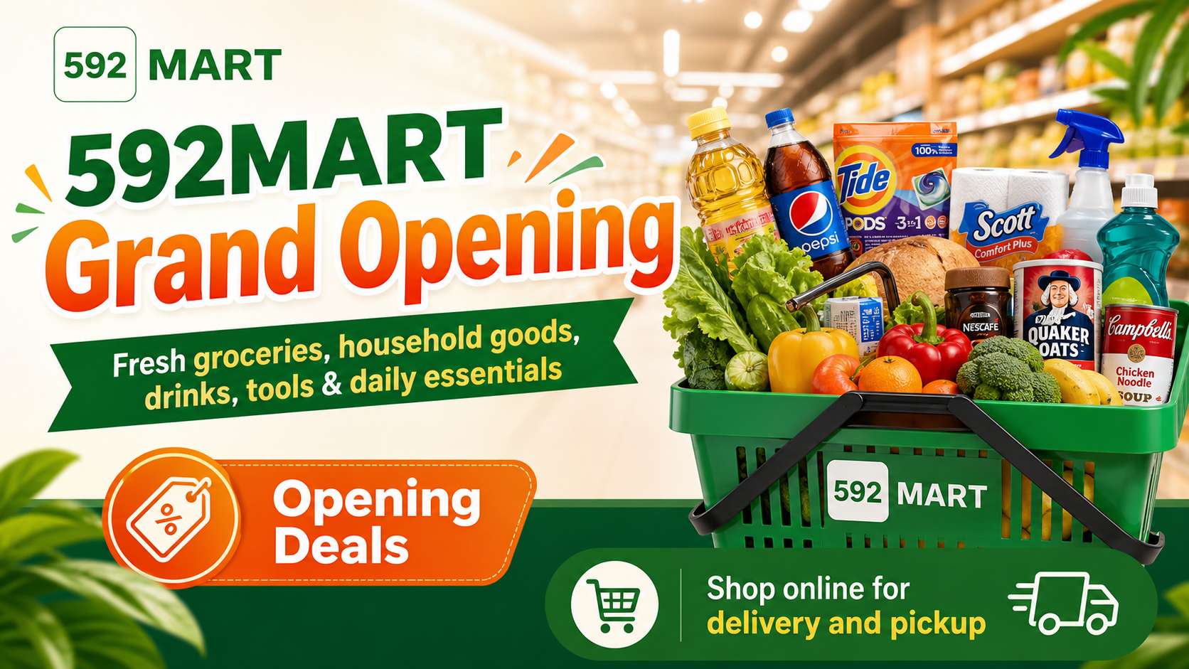 592MART Grand Opening supermarket deals