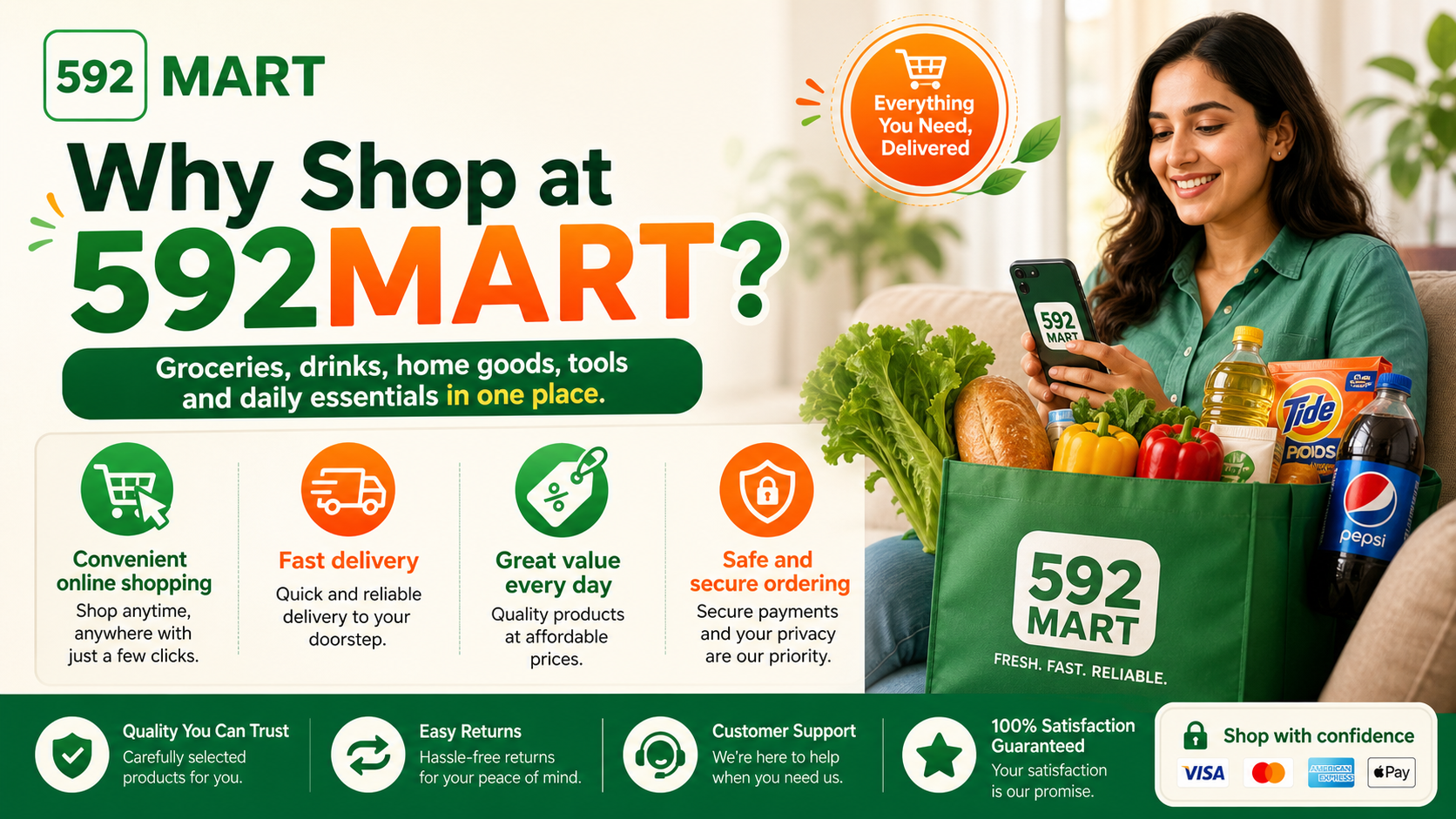 Why shop at 592MART convenient fast great value safe and secure